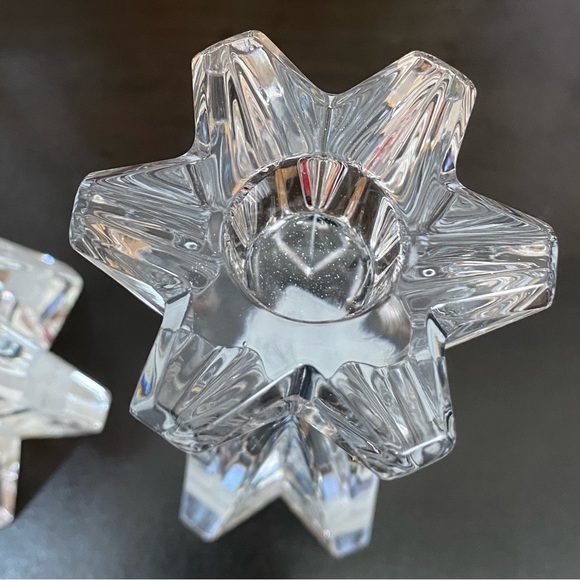 Pair of LENOX Ovations Lighting Starfire 6” Crystal Glass Candle Stick Holders - Picture 12 of 16